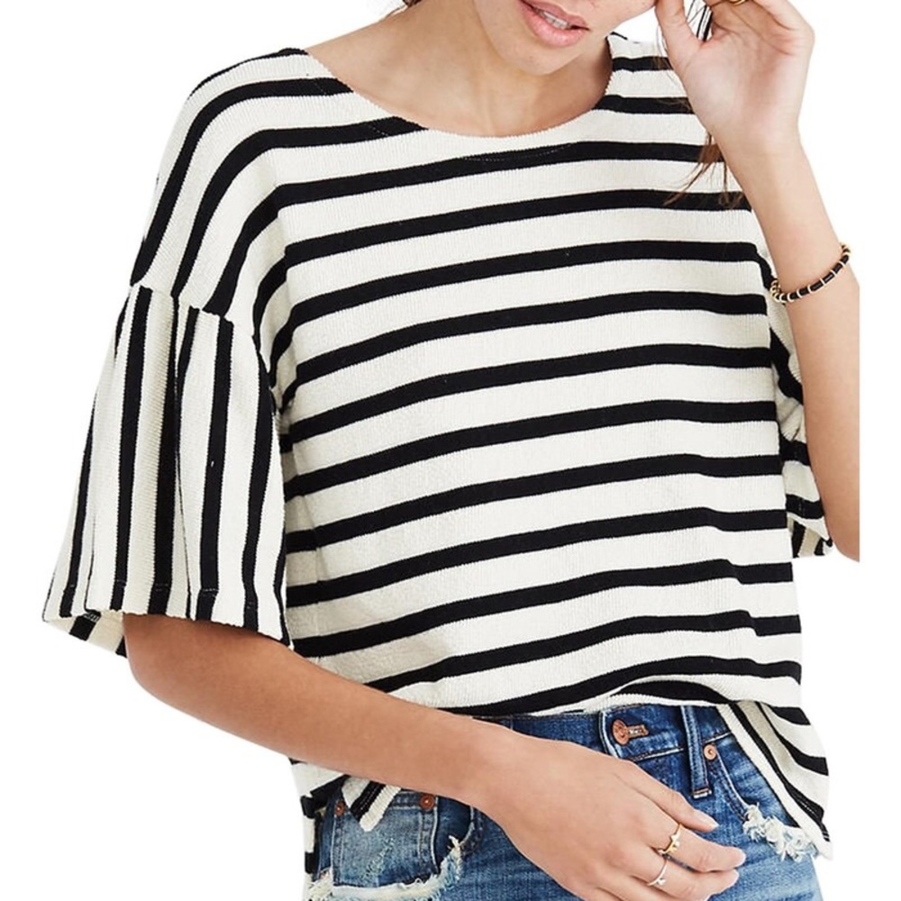 Madewell Stripe Bell Sleeve top